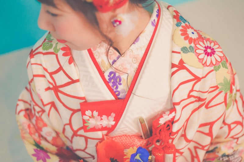 スタジオで和装から撮影開始!