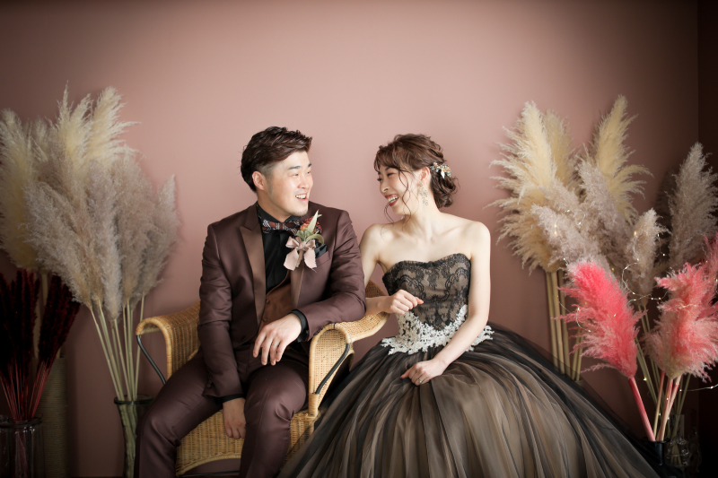 ブラウン×ピンク