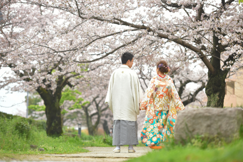 念願の桜ロードをふたりで