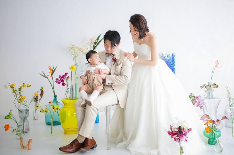 お花いっぱいのスタジオでお子様と一緒に♡