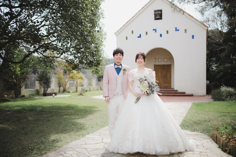 森の小さなチャペルで撮影