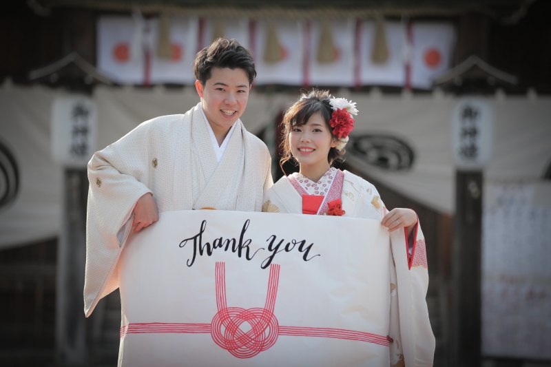 【和装+ドレスの2点プラン】スタジオ&神社で撮影