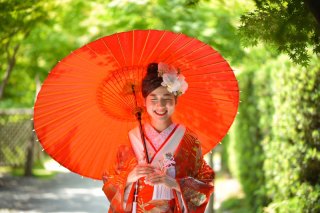 白無垢と色打掛でロケーションフォト【小倉城庭園編】