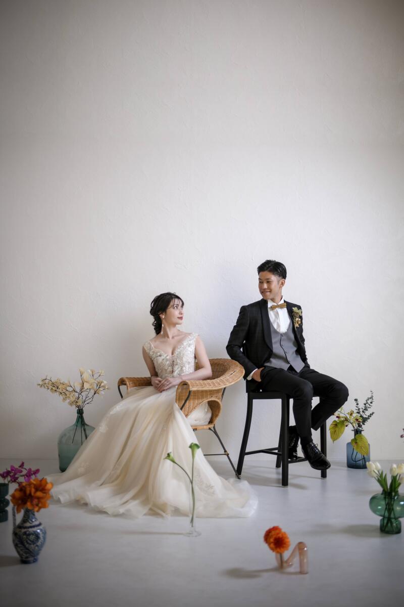 お花に囲まれて...