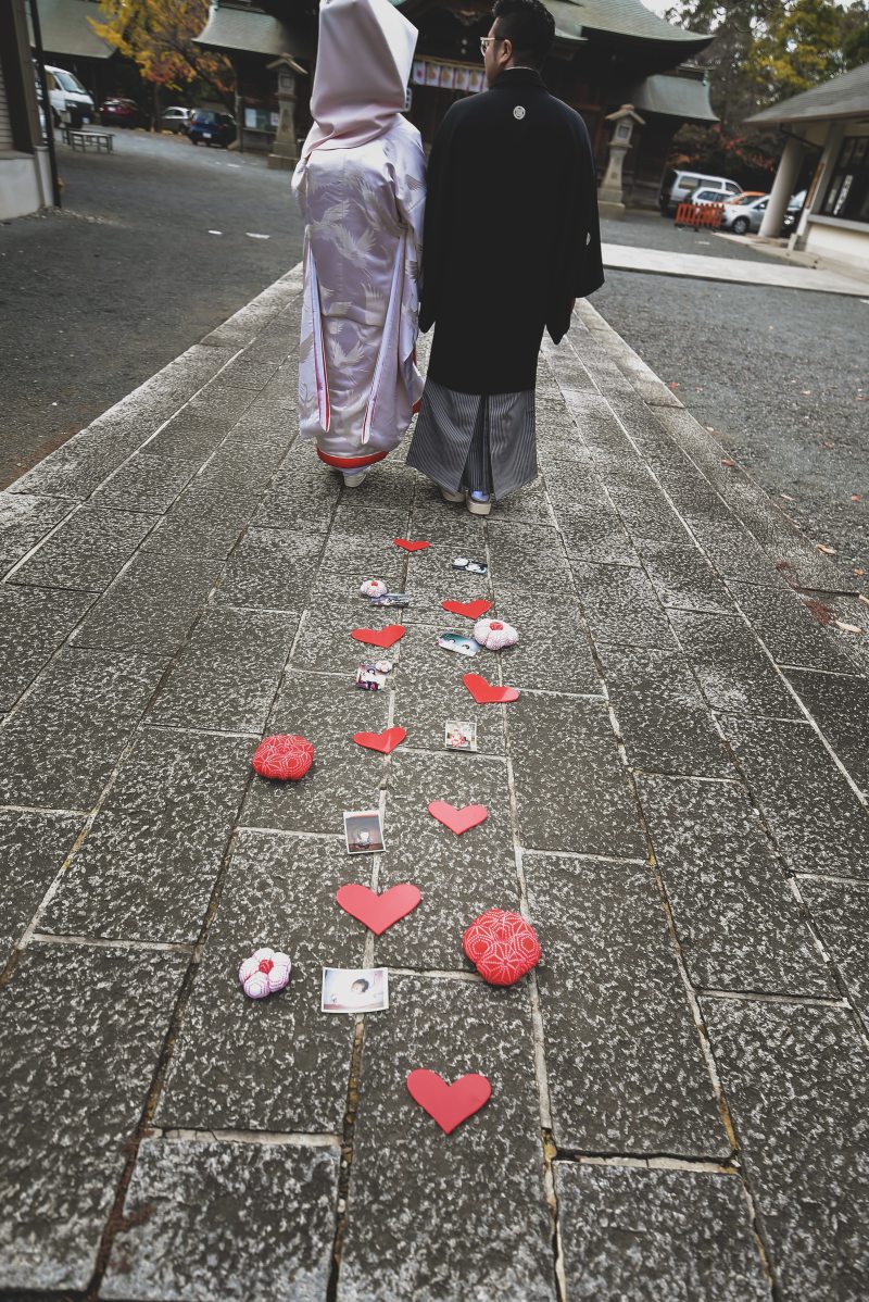 二人の思い出をバックに♪