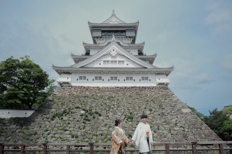 地元の小倉城で和装撮影!