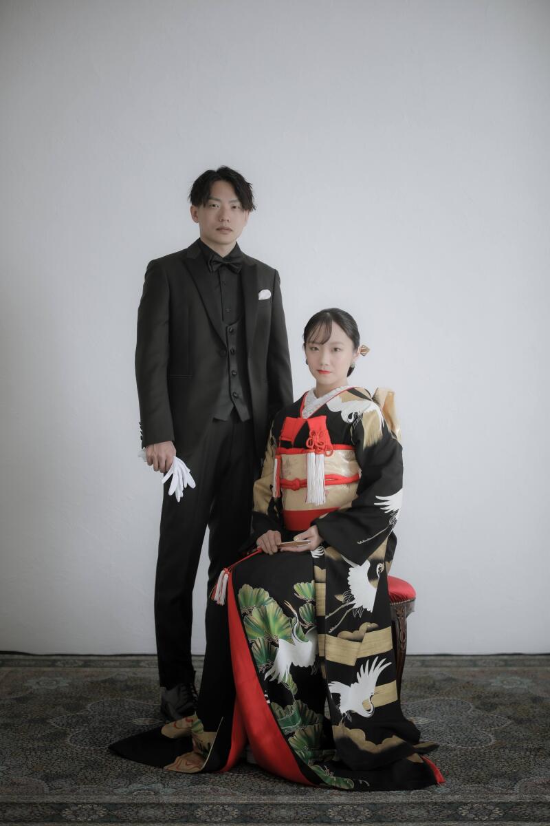 引振袖 × タキシード