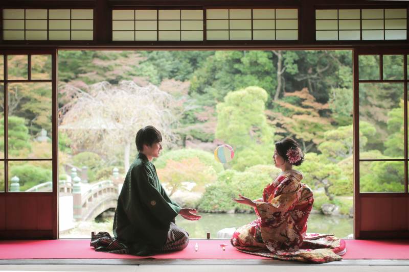 庭園が望めるベストポジションで!