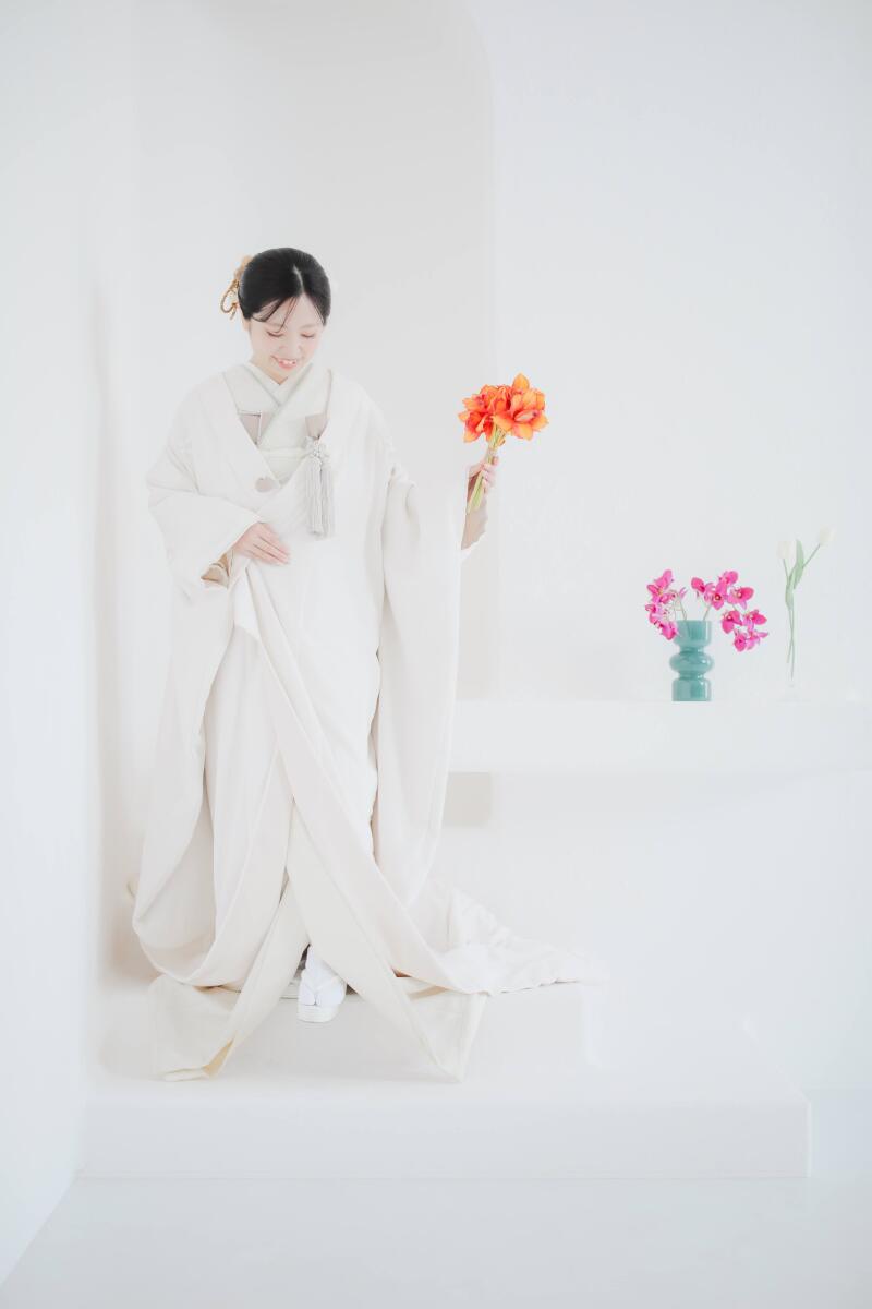 白無垢 × 階段ショット