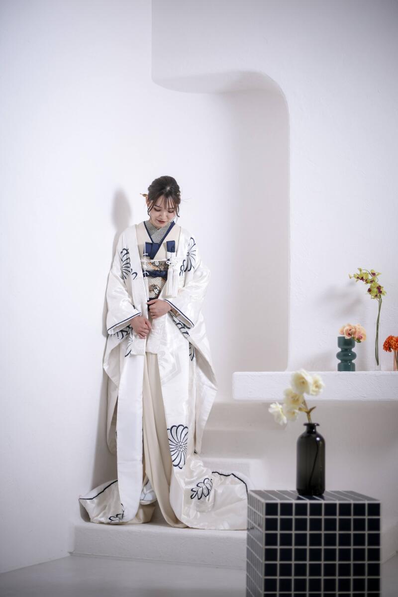 スタジオに戻って和装撮影