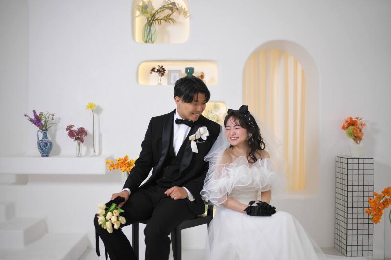 スタジオでリラックスしながら撮影