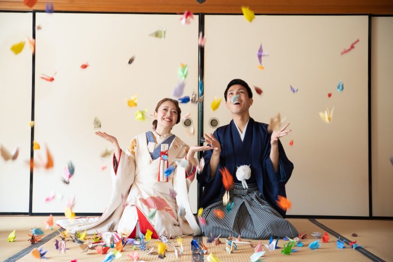 折鶴シャワーでHAPPYな雰囲気に♡