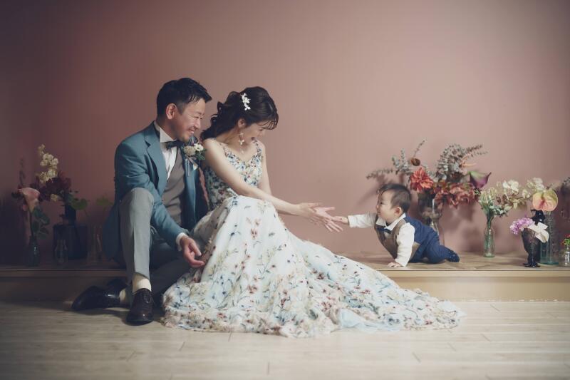 花柄の刺繍ドレス