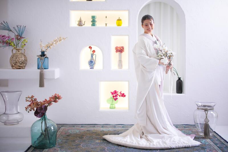 真っ白な白無垢姿