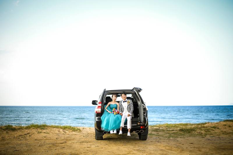 愛車と一緒に撮影