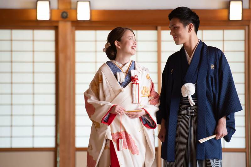 和装は日本庭園へ