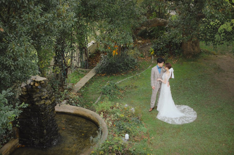 広いガーデンで