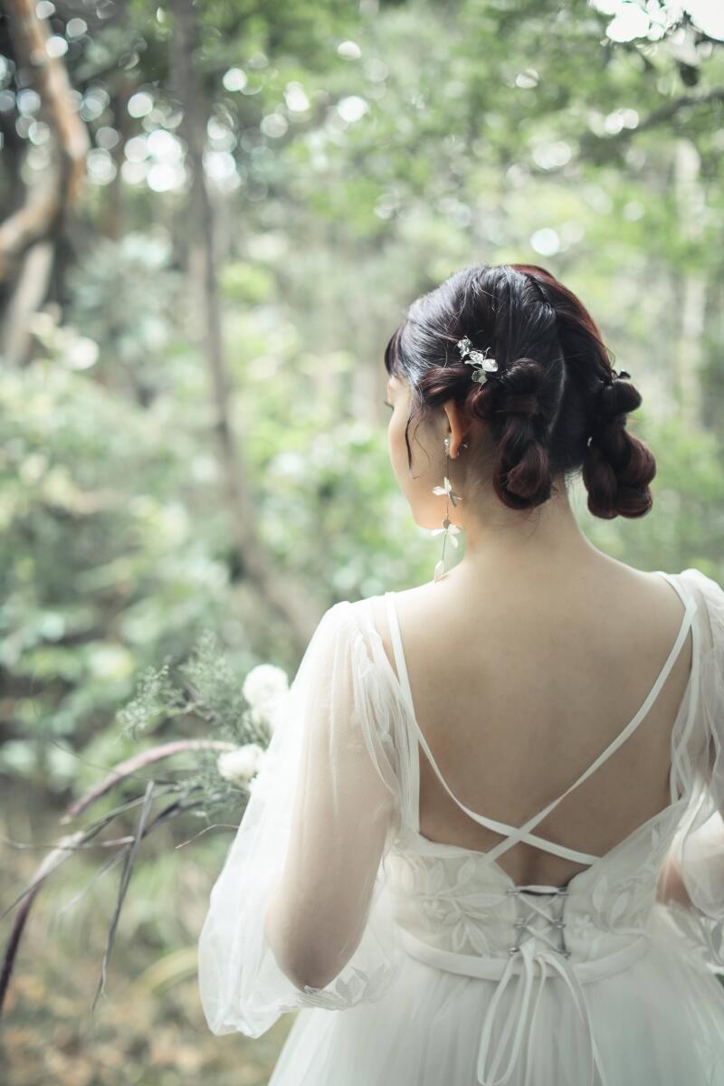 ウェディングヘアはツインお団子
