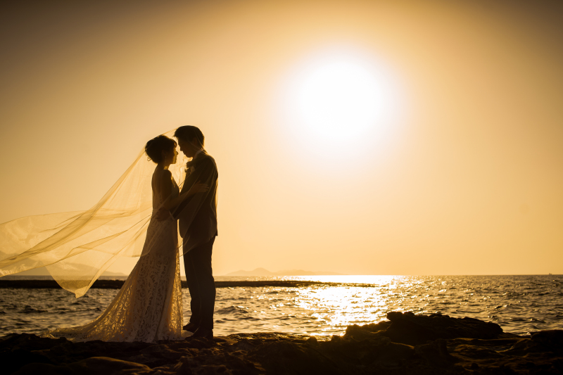 綺麗な夕陽とラストカット