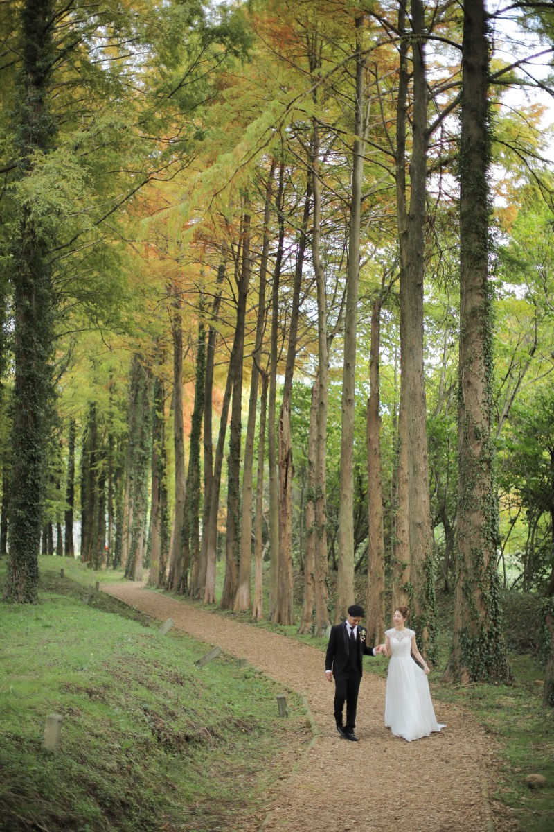 森の小道はまるで二人だけのバージンロード