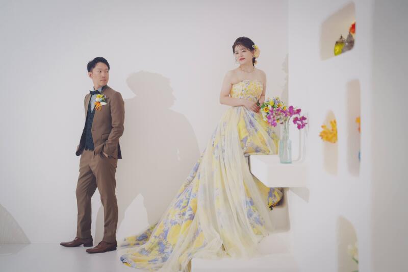 階段でドレスキレイ