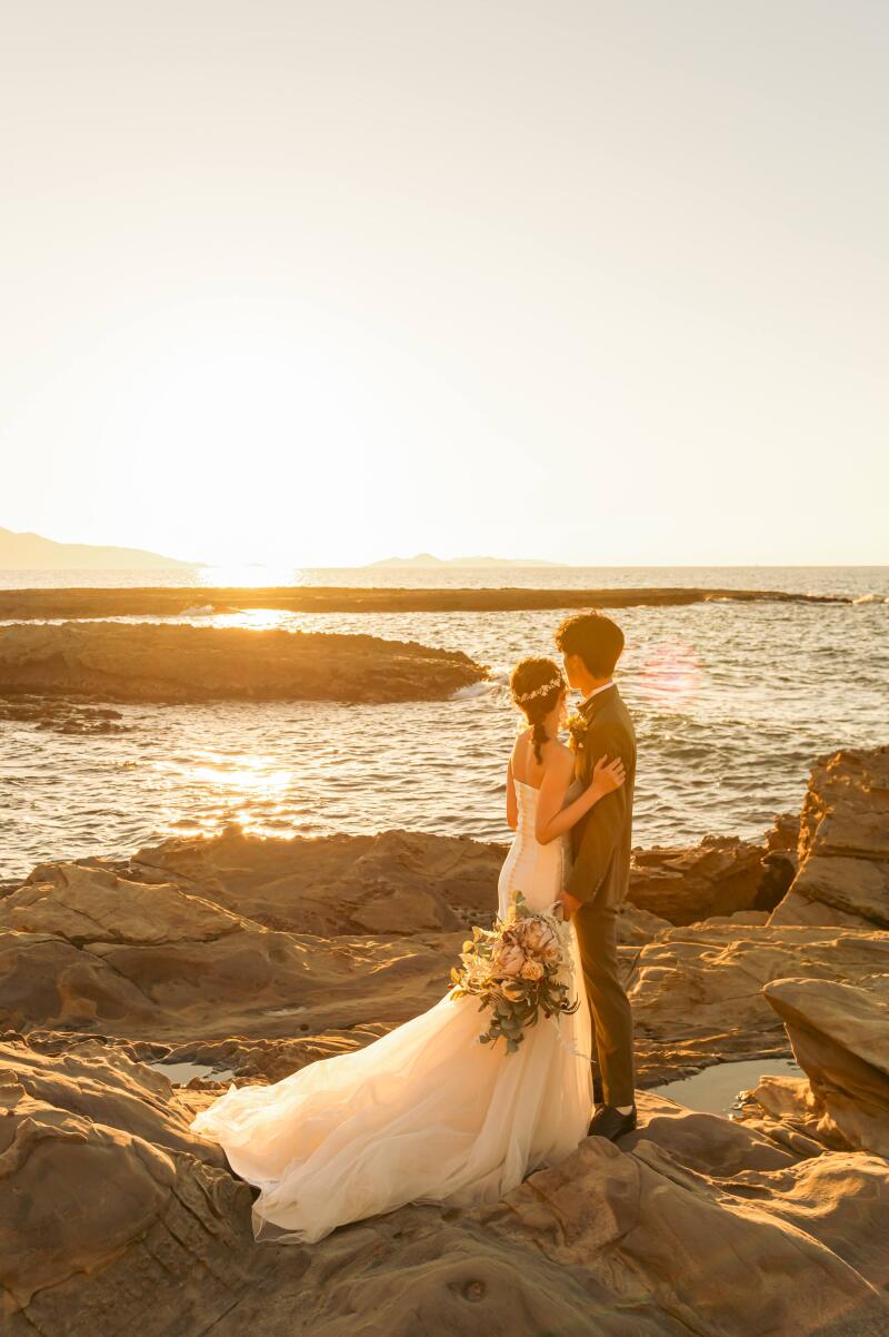 沈む夕陽を眺めながら