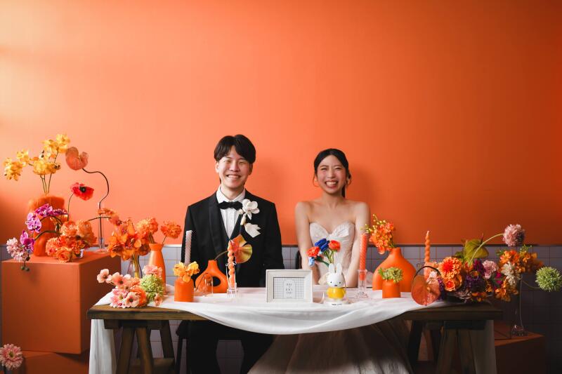 オレンジ背景でPOPに☆