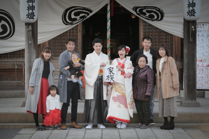 最後はみんなで一緒に『家族フォト』