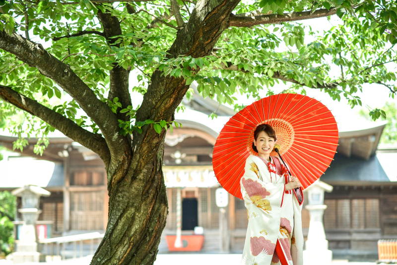 定番の番傘ショット