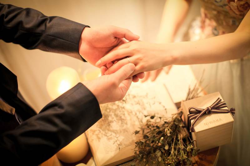 指輪交換シーンも・・♡