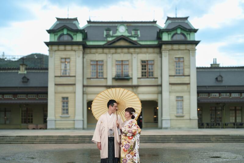 門司港駅前で撮影