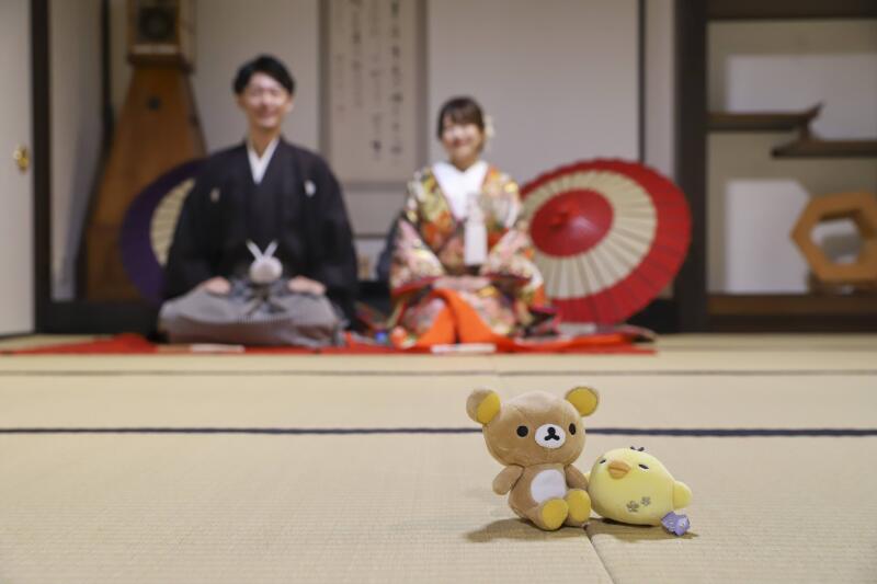 好きなリラックマのぬいぐるみを使った遠近写真