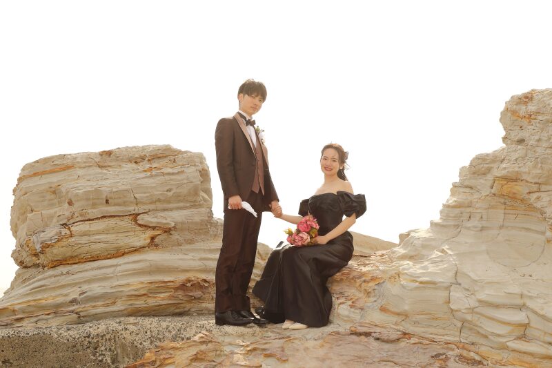 ドレスを着替えて野間崎海岸へ移動!