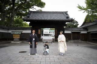 お子さんと3人で撮る和装・庭園・白無垢ロケーション撮影