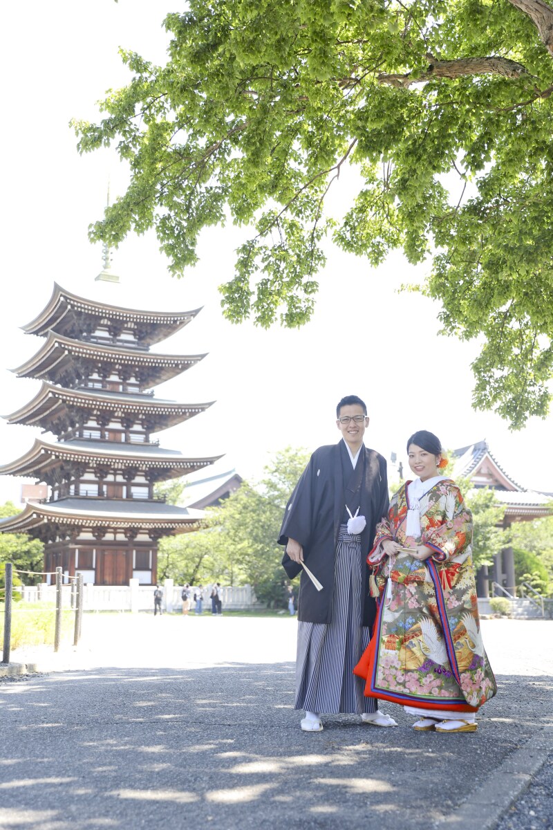 和装ロケーション撮影をお寺さんにて撮影開始