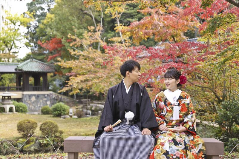 紅葉に囲まれた幸せな時間