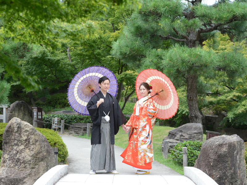 徳川園で和装ロケスタート☆