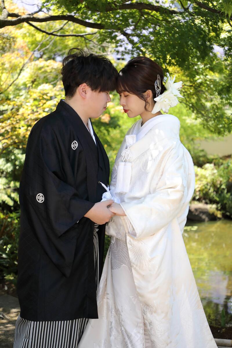 鮮やかな緑をバックに