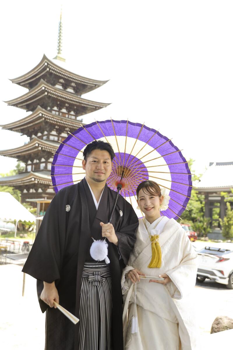 日泰寺にて五重塔をバックに