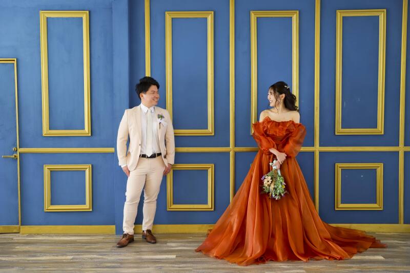 ドレス2着和装1着の大ボリュームの前撮り撮影