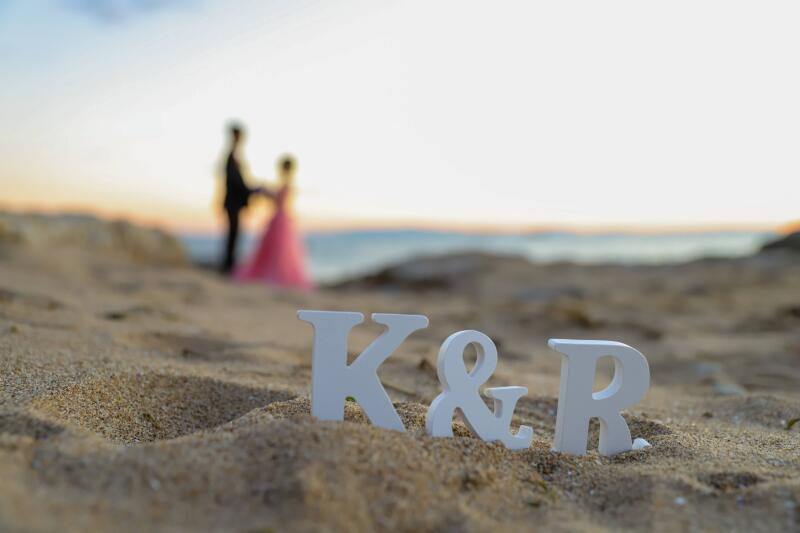 ビーチ小物を使った演出写真