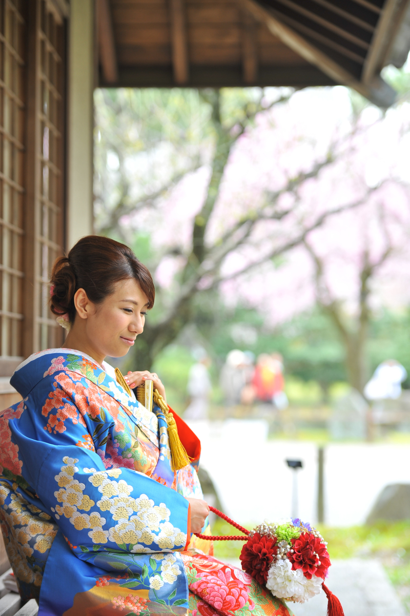 ぼかした桜越しの1枚