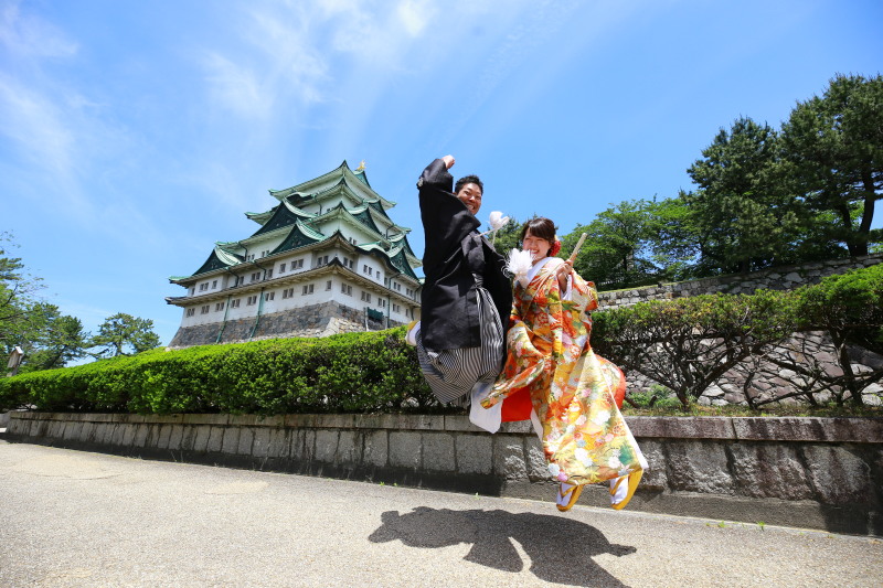 最後は名古屋城をバックに大ジャンプ!!