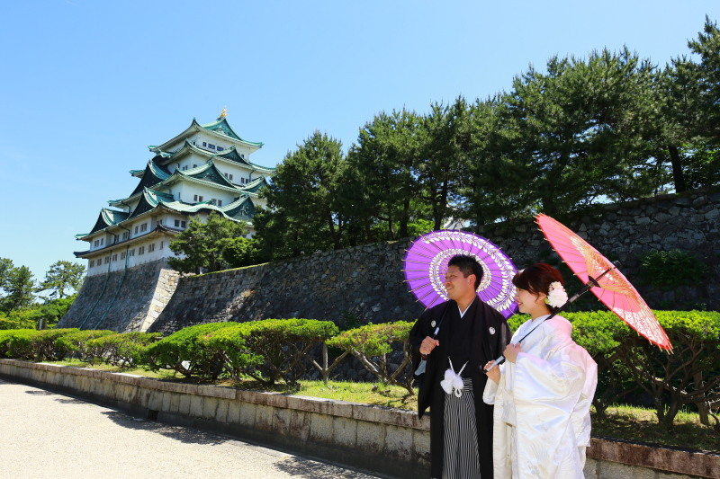 お城×着物×和傘