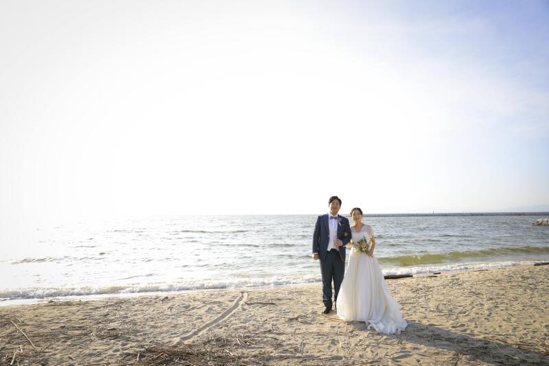 快晴の空の下夕方から撮影開始