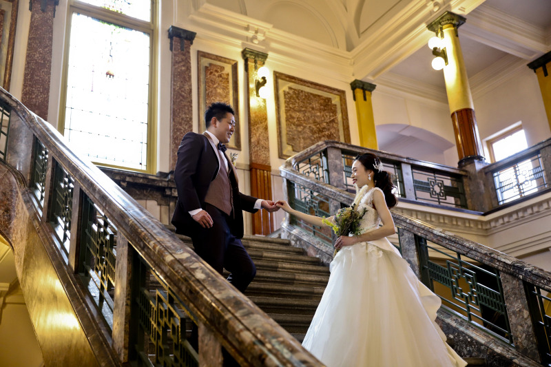 大階段を使って