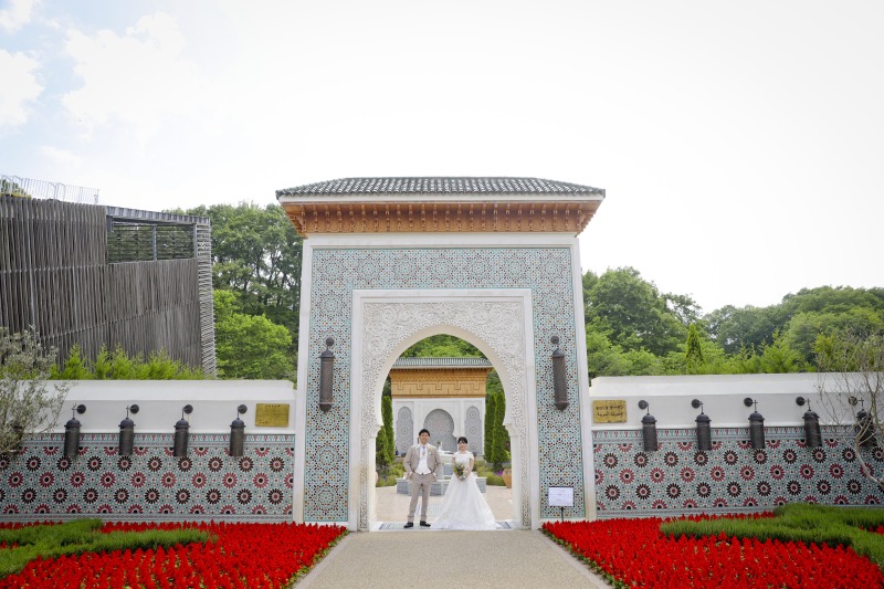 お二人のたっての希望でローズガーデンに出張撮影