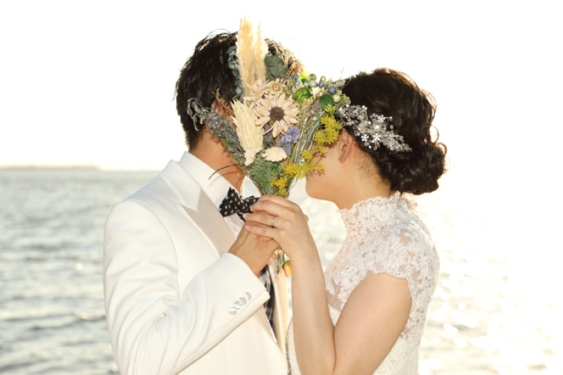 ブーケを使った内緒のショット