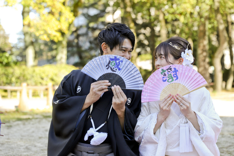 持込扇子を使って