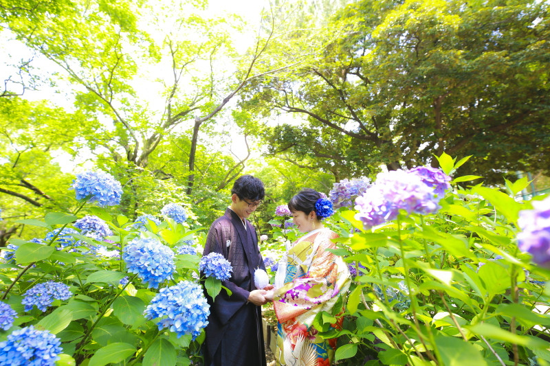 公園で和装ロケ！